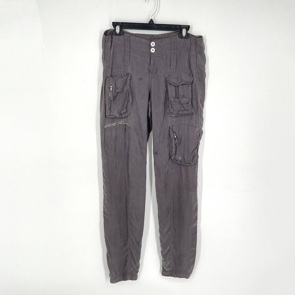 Pete & Greta By Johnny Was Cargo Pants NEW *READ* Sz 4 Cupra Poplin Y2k Gray